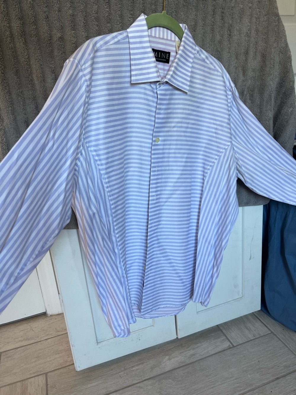 mine Lavender and White Striped Cotton Shirt